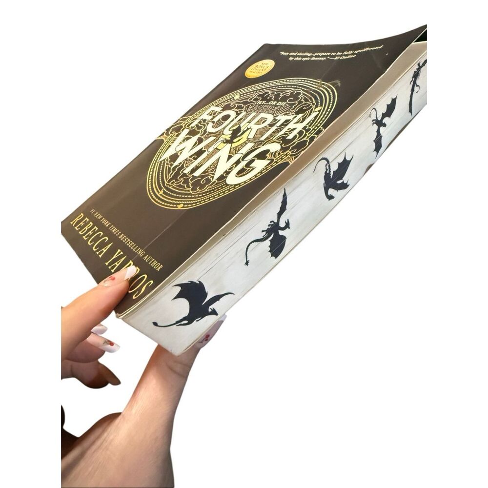 Fourth Wing by Rebecca Yarros Dragon sprayed edges Paperback